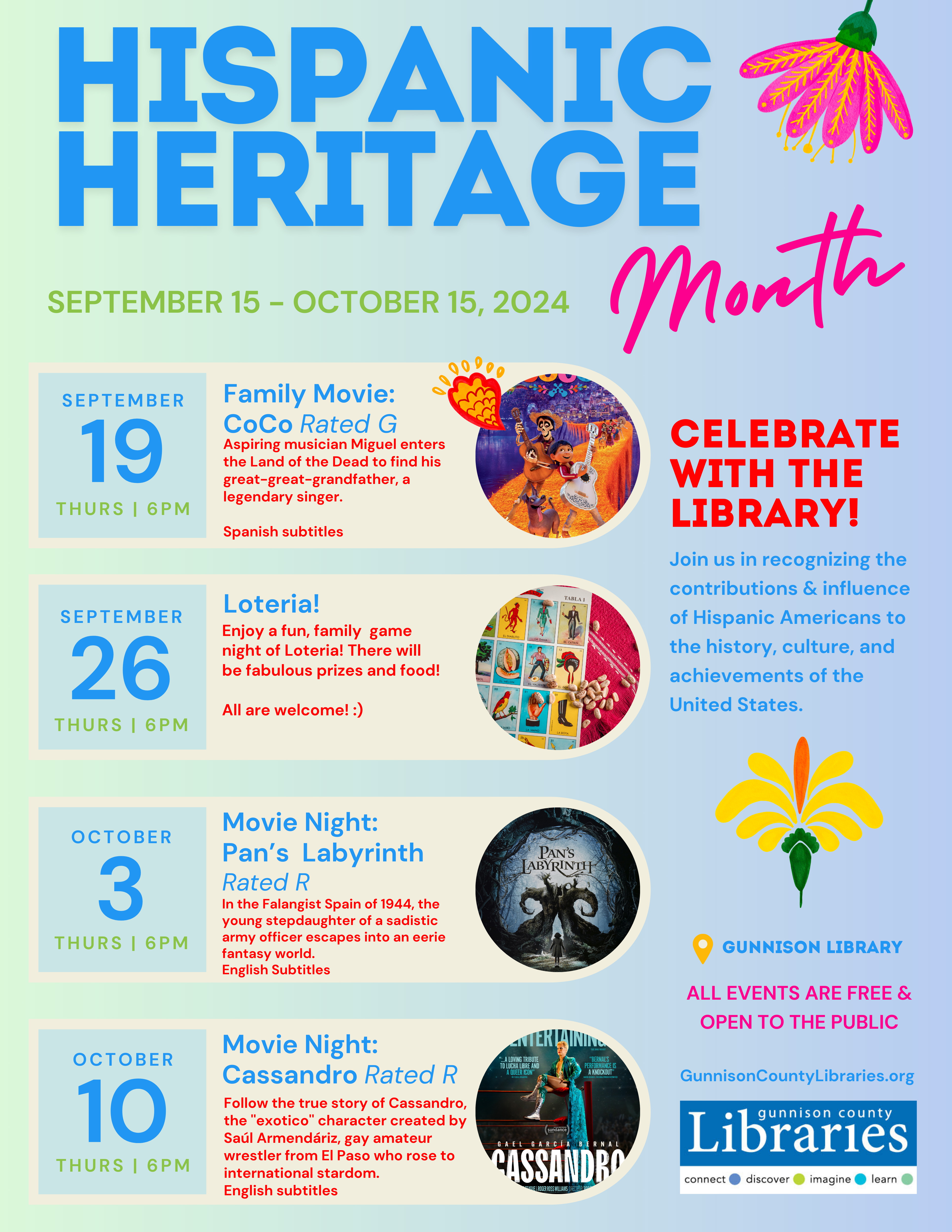 Hispanic Heritage Month Events at the Library