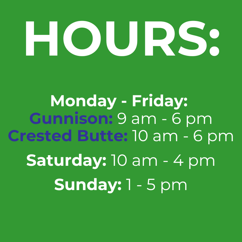 Hours: Monday - Friday 9am-6pm (CB 10am-6pm) Saturday: 10am-4pm Sunday: 1-5pm