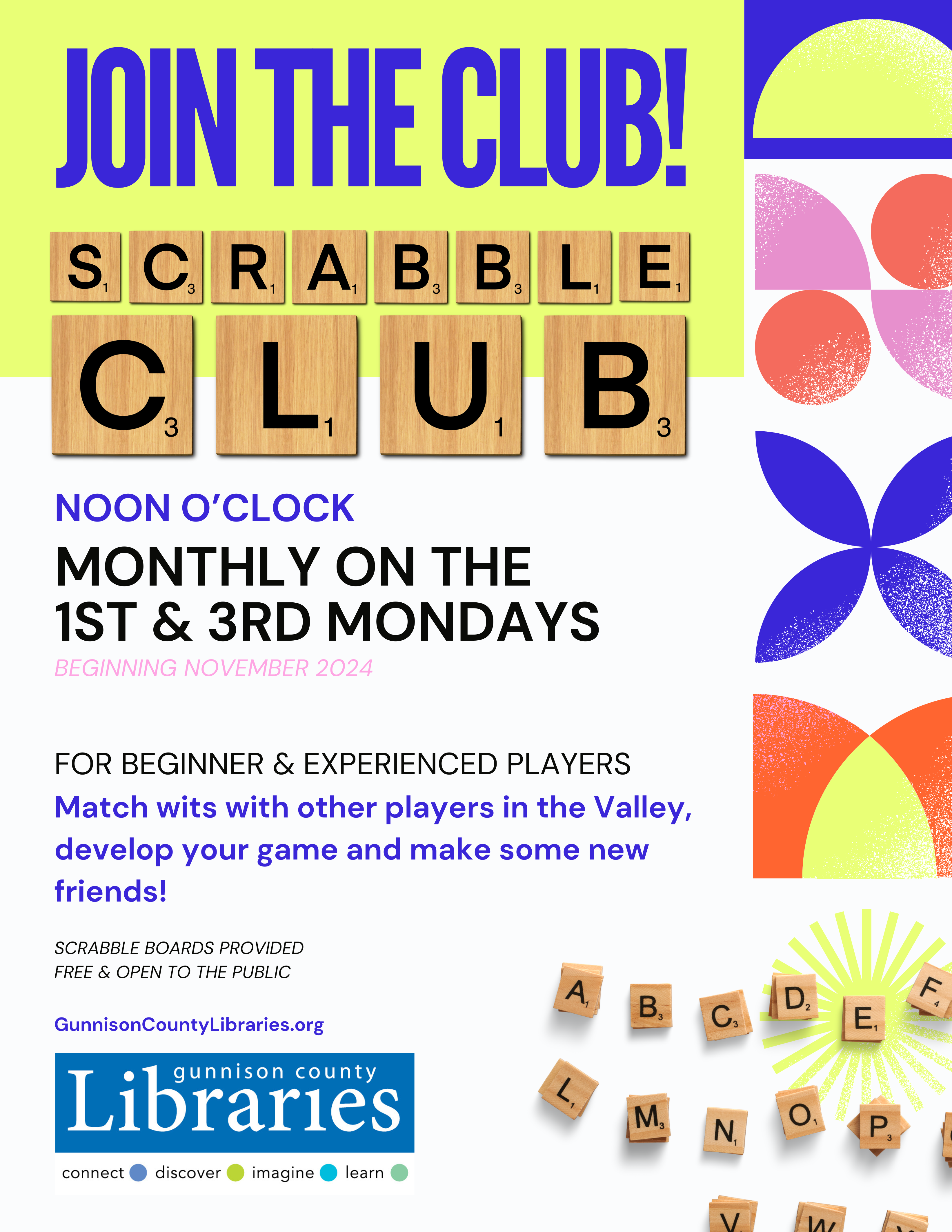 Scrabble Club flyer